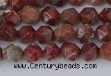 COJ1006 15.5 inches 6mm faceted nuggets pomegranate jasper beads