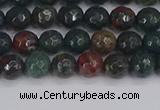 COJ310 15.5 inches 4mm faceted round Indian bloodstone beads