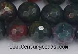 COJ314 15.5 inches 12mm faceted round Indian bloodstone beads