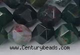 COJ323 15.5 inches 12mm faceted nuggets Indian bloodstone beads