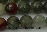COJ465 15.5 inches 14mm faceted round blood jasper beads wholesale