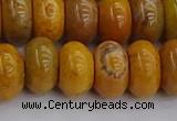 COJ614 15.5 inches 6*12mm rondelle orpiment jasper beads