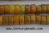 COJ620 15.5 inches 3*6mm heishi orpiment jasper beads