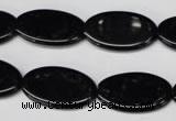 CON38 15.5 inches 14*24mm oval black onyx gemstone beads
