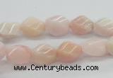 COP06 15.5 inches 9*12mm twisted rice natural pink opal beads wholesale