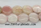 COP09 15.5 inches 14mm flat round natural pink opal beads wholesale