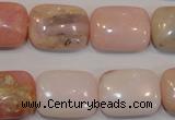 COP1035 15.5 inches 15*20mm rectangle natural pink opal gemstone beads