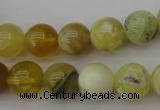 COP1204 15.5 inches 12mm round yellow opal gemstone beads