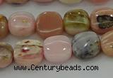 COP1298 15.5 inches 10*10mm square natural pink opal beads