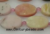 COP1437 15.5 inches 12*18mm oval natural pink opal gemstone beads