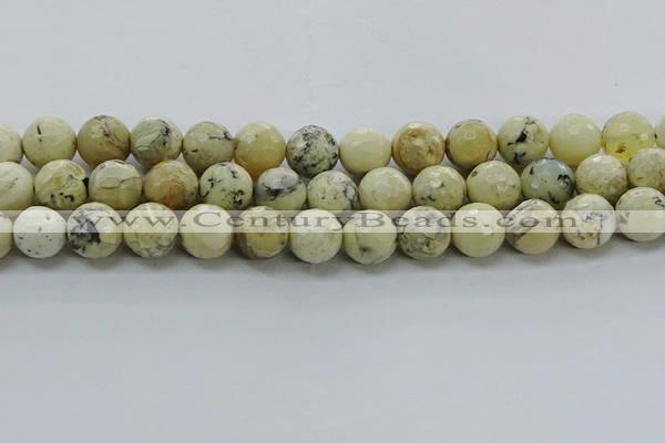 COP1474 15.5 inches 12mm faceted round African opal gemstone beads