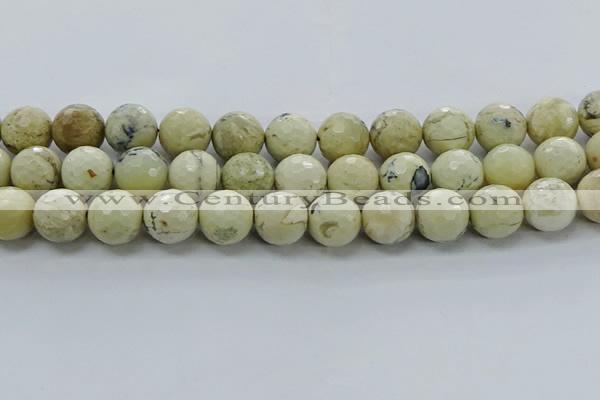 COP1475 15.5 inches 14mm faceted round African opal gemstone beads