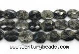 COP1551 25*30mm - 27*32mm faceted octagonal grey opal beads