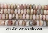 COP1553 15.5 inches 6*12mm - 8*13mm faceted tyre natural pink opal beads