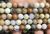 COP1570 15.5 inches 12mm round yellow moss opal beads wholesale