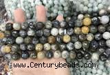 COP1608 15.5 inches 4mm faceted round moss opal beads