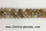 COP1676 15.5 inches 8mm faceted nuggets yellow opal gemstone beads