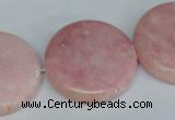 COP168 15.5 inches 30mm flat round pink opal gemstone beads