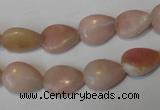 COP171 15.5 inches 10*14mm flat teardrop pink opal gemstone beads