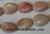 COP173 15.5 inches 13*18mm flat teardrop pink opal gemstone beads