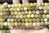 COP1767 15.5 inches 8mm round matte yellow opal beads wholesale