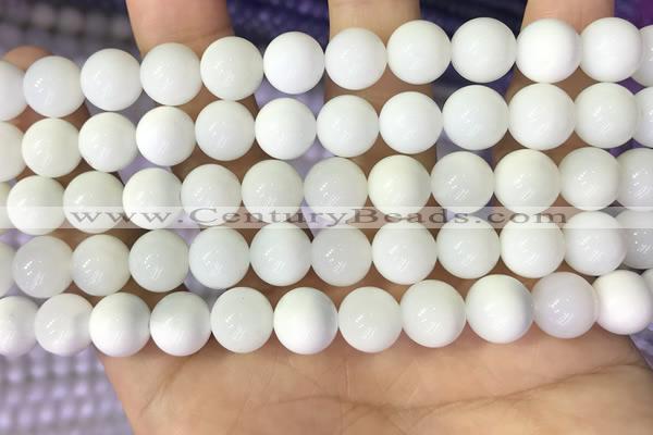 COP1772 15.5 inches 8mm round white opal gemstone beads