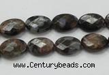 COP273 15.5 inches 10*14mm faceted oval natural grey opal gemstone beads