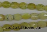 COP342 15.5 inches 8*10mm faceted oval yellow opal gemstone beads