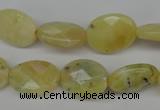 COP343 15.5 inches 13*18mm faceted oval yellow opal gemstone beads