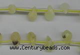 COP347 Top-drilled 6*9mm faceted teardrop yellow opal gemstone beads