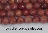 COP441 15.5 inches 4mm faceted round African blood jasper beads