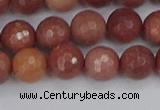 COP443 15.5 inches 8mm faceted round African blood jasper beads