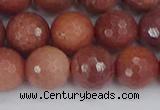 COP445 15.5 inches 12mm faceted round African blood jasper beads