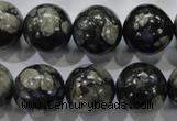 COP457 15.5 inches 16mm round natural grey opal gemstone beads