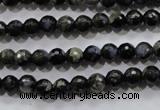 COP461 15.5 inches 6mm faceted round natural grey opal gemstone beads