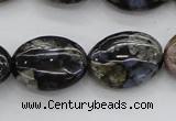 COP497 15.5 inches 12*16mm oval natural grey opal gemstone beads