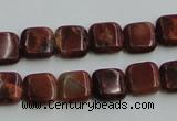 COP525 15.5 inches 10*10mm square red opal gemstone beads wholesale