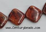 COP528 15.5 inches 18*18mm diamond red opal gemstone beads wholesale