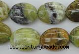 COP550 15.5 inches 15*20mm oval natural yellow & green opal beads