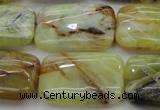 COP571 15.5 inches 20*30mm rectangle natural yellow & green opal beads