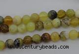 COP587 15.5 inches 6mm round natural yellow & green opal beads