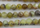 COP588 15.5 inches 8mm round natural yellow & green opal beads