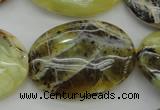 COP593 15.5 inches 25*35mm oval natural yellow & green opal beads