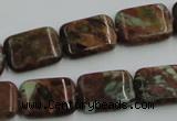 COP610 15.5 inches 13*18mm rectangle green opal gemstone beads