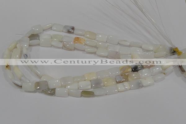 COP912 15.5 inches 10*14mm rectangle natural white opal gemstone beads