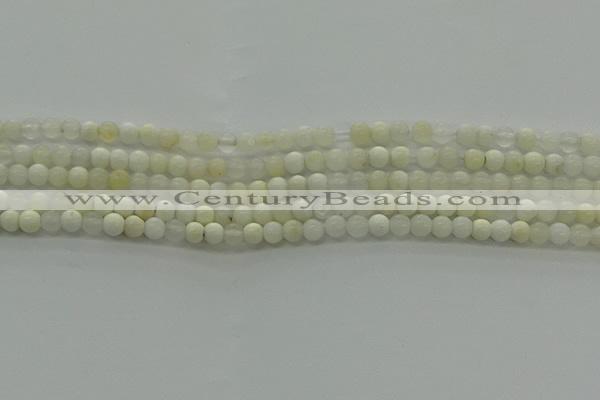 COP920 15.5 inches 4mm round white opal gemstone beads