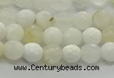 COP931 15.5 inches 6mm faceted round white opal gemstone beads