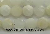 COP932 15.5 inches 8mm faceted round white opal gemstone beads