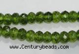 COQ100 15.5 inches 5*8mm faceted rondelle dyed olive quartz beads