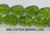 COQ111 15.5 inches 13*18mm faceted teardrop dyed olive quartz beads